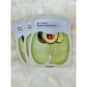 Set of 3 Frudia Avocado Relief Mask‎ Repair Irritable Skin Hydrating Face Masks